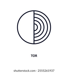 tor outline icon.  Thin line icon from cryptocurrency collection. Editable vector isolated on white background