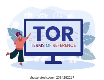 TOR - Term of Reference acronym business concept background. vector illustration concept with keywords and icons. lettering illustration with icons for web banner, flyer, landing page