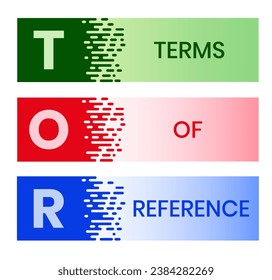 TOR - Term of Reference acronym business concept background. vector illustration concept with keywords and icons. lettering illustration with icons for web banner, flyer, landing page