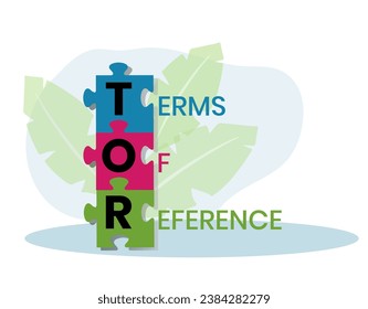 TOR - Term of Reference acronym business concept background. vector illustration concept with keywords and icons. lettering illustration with icons for web banner, flyer, landing page