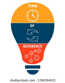 TOR - Term of Reference. word lettering illustration with icons for web banner, flyer, landing page, presentation, book cover, article, etc.