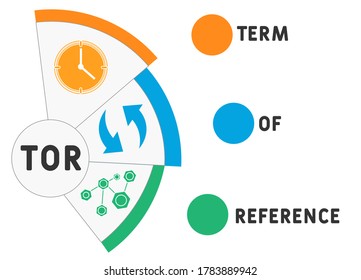 TOR - Term of Reference. word lettering illustration with icons for web banner, flyer, landing page, presentation, book cover, article, etc.