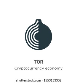 Tor vector icon on white background. Flat vector tor icon symbol sign from modern blockchain collection for mobile concept and web apps design.