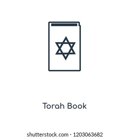 Torah Book concept line icon. Linear Torah Book concept outline symbol design. This simple element illustration can be used for web and mobile UI/UX.