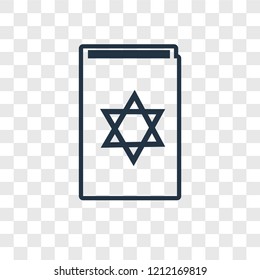 Torah Book concept vector linear icon isolated on transparent background, Torah Book concept transparency concept in outline style