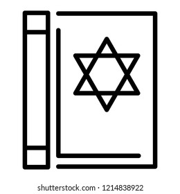 Torah book icon. Outline torah book vector icon for web design isolated on white background