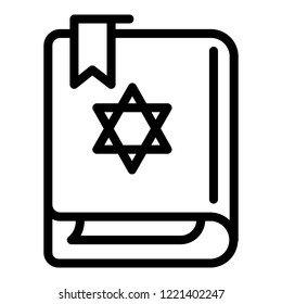 Torah book icon. Outline torah book vector icon for web design isolated on white background