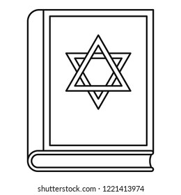 Torah book icon. Outline torah book vector icon for web design isolated on white background