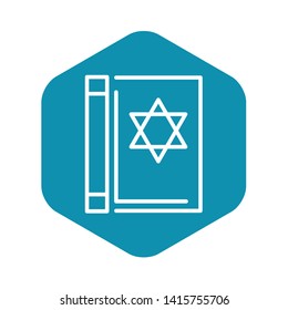 Torah book icon. Outline torah book vector icon for web design isolated on white background