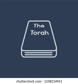 Torah Book icon. Trendy flat vector line Torah Book icon on dark blue background from Religion  collection. 