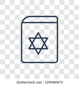 Torah Book icon. Trendy linear Torah Book logo concept on transparent background from Religion-2 collection