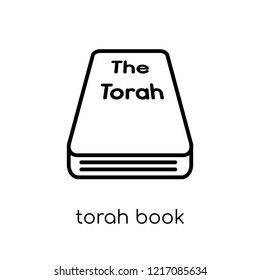 Torah Book icon. Trendy modern flat linear vector Torah Book icon on white background from thin line Religion collection, editable outline stroke vector illustration