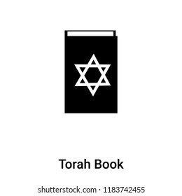 Torah Book icon vector isolated on white background, logo concept of Torah Book sign on transparent background, filled black symbol
