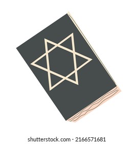 Torah book, Judaism religion Holy book. Ancient Jewish Bible sacred texts, holy scriptures. Vector illustration