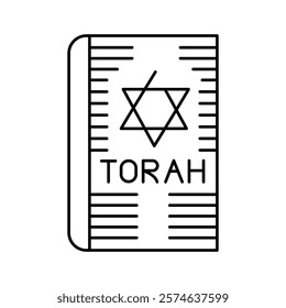 Torah color icon. Judaism religion.Sign for web page, mobile app, button, logo. Vector isolated button. Editable stroke.