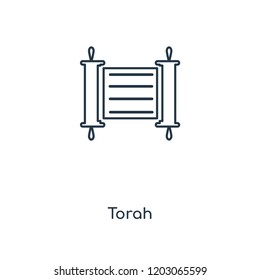 Torah concept line icon. Linear Torah concept outline symbol design. This simple element illustration can be used for web and mobile UI/UX.