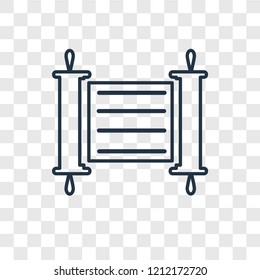 Torah concept vector linear icon isolated on transparent background, Torah concept transparency concept in outline style