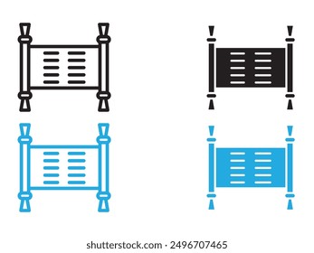 Torah icon black and white vector outline sign