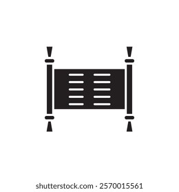 Torah icon black and white vector outline sign