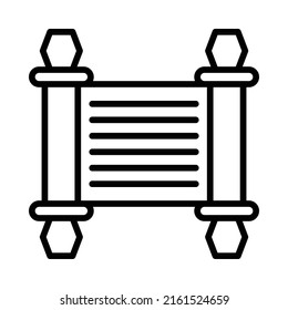 Torah Icon. Line Art Style Design Isolated On White Background