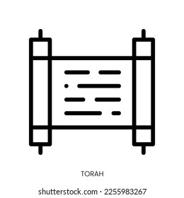 torah icon. Line Art Style Design Isolated On White Background