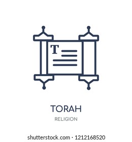 Torah icon. Torah linear symbol design from Religion collection. Simple outline element vector illustration on white background.
