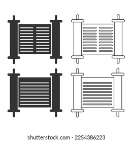 Torah icon. Scroll torah set line and background vector ilustration.