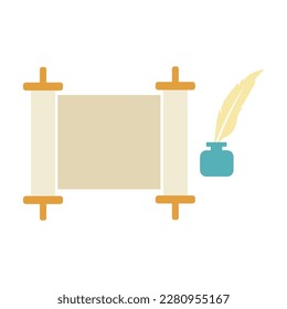 Torah icon. Scroll torah set line and background vector ilustration.