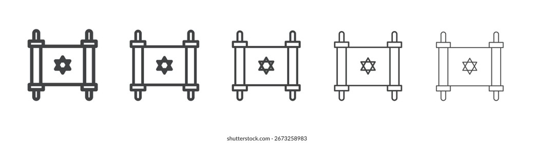 Símbolo de coleção de ilustrações simples de ícone da Torá