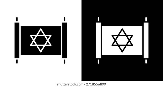 Ilustración vectorial de iconos de Torá - iconos de vector de estilo negro de alta calidad