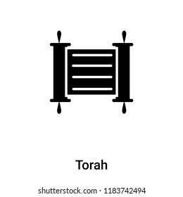 Torah icon vector isolated on white background, logo concept of Torah sign on transparent background, filled black symbol