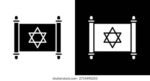 Diseño de silueta de Vector de iconos de la Torá. Ilustración de Diseño gráfico plano de Vector.