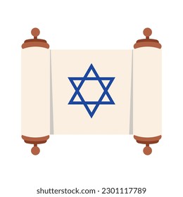 Torah with jewish david star illustration	