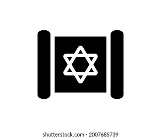 Torah jewish scroll book vector icon. Torah black flat symbol isolated Vector EPS 10