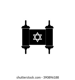 Torah Jewish Scroll Book. Vector Icon