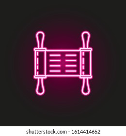 Torah neon style icon. Simple thin line, outline vector of judaism icons for ui and ux, website or mobile application