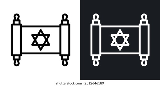 Torah outlined icon vector collection.