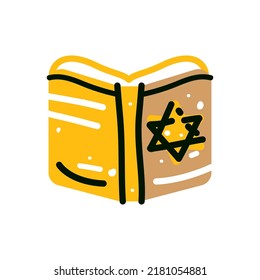 Torah or Pentateuch vector illustration. Holiday of Hanukkah element. Jewish symbol for celebration of Chanukah or Festival of Lights.