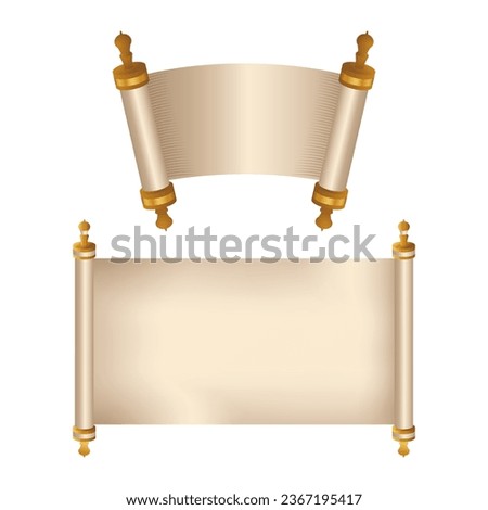 Torah scroll book bible shavuot with old paper illustration