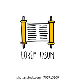 torah scroll doodle icon