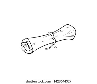 Torah scroll filled doodle vector hand draw