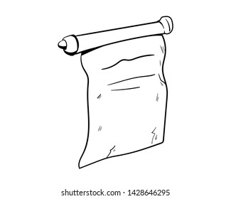Torah scroll filled doodle vector hand drawing