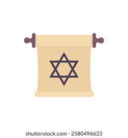 torah scroll icon, flat design