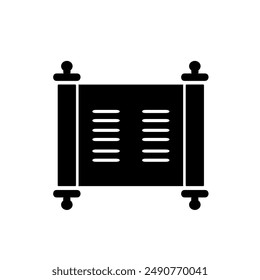 Torah scroll icon isolated on white background.