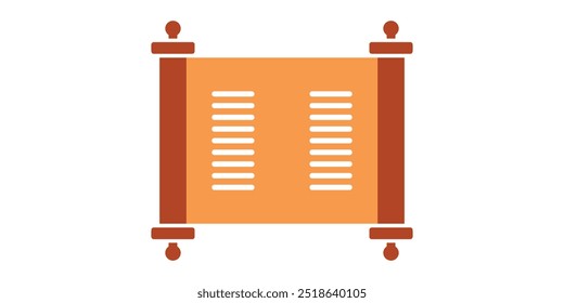 Torah scroll icon isolated on white background.