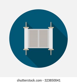 Torah scroll icon. Vector illustration.