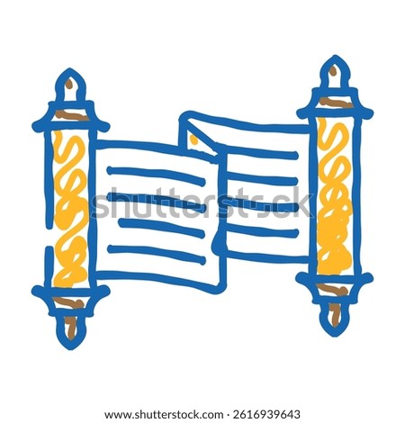 torah scroll jewish doodle icon sketch vector. torah scroll jewish sign. isolated symbol illustration