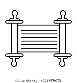 Torah scroll line icon. Hebrew Scroll of the Torah outline vector trendy style illustration for web and app..eps