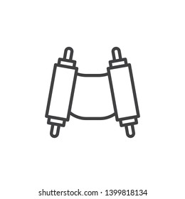 Torah scroll line icon. linear style sign for mobile concept and web design. Jewish torah outline vector icon. Judaism symbol, logo illustration. Vector graphics
