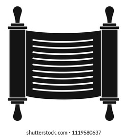 Torah scroll parchment icon. Simple illustration of torah scroll parchment vector icon for web design isolated on white background